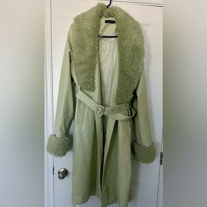 Finesse Mint Green Trench Coat